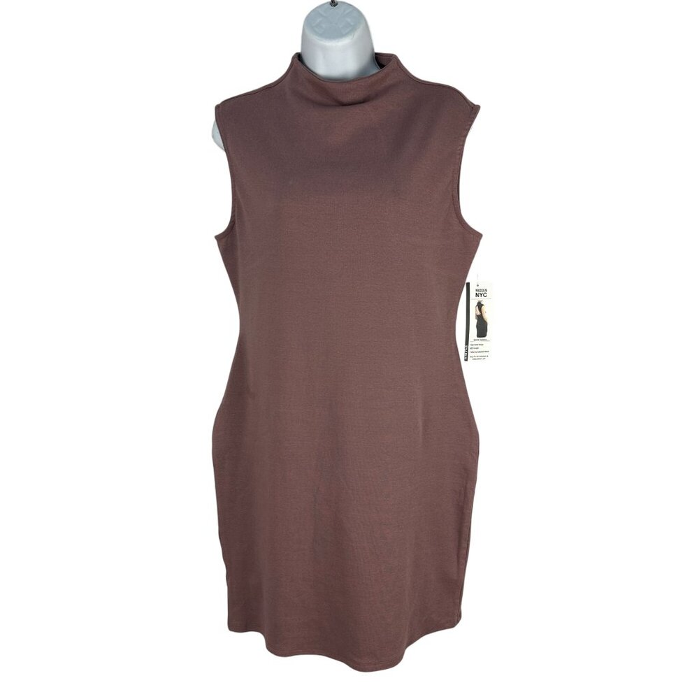 Madden NYC Twilight Mauve Jersey Mini Dress Open Back Design Sleeveless Size L
